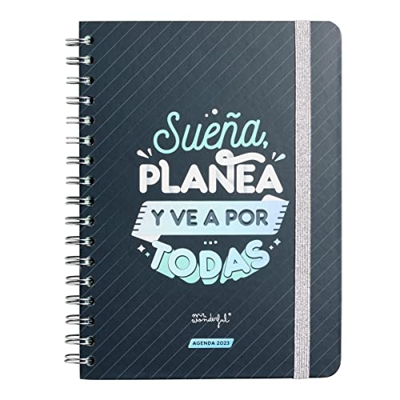 Mr. Wonderful - Agenda anual clásica 2023 Semanal - Sueña, planea y ve a por todas, Azul, WOA2212290ESZ0