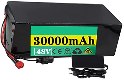 stdpcxz Batería De Bicicleta Eléctrica 48V Batería De Litio 30Ah Batería De Iones De Litio 18650 Motor 1000W para 1000W 750W 500W 450W 350W 200W Scoot