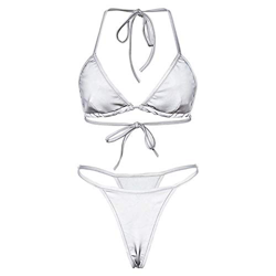 Conjunto de Bikini Reflectante Sujetador 2019 Nuevas Mujeres de Verano Brillantes Trajes de baño Brillantes Ropa de Playa (S) en oferta