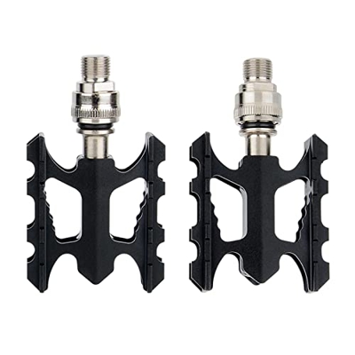 Amagogo 2 Pedales de Bicicleta Plegables Ligeros, Pedales de rodamiento Antideslizantes con Rosca Antideslizante, Accesorios, 1 par para Bicicleta, Ne