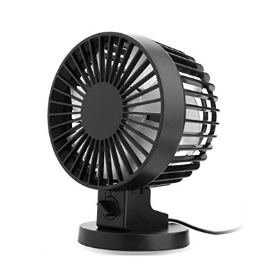 RIKEL Ventilador Personal Mini USB Ventilador de Escritorio Mesa silencioso con Dos Hojas para caha Oficina Escritorio (2 velocidades) Negro