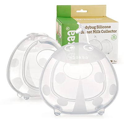 haakaa Recolectoras de Leche Materna Copas - Protectoras de Pezones, Silicona sin BPA, Cómodo de llevar, Suave Flexible y Reutilizable (150ml*2pcs)