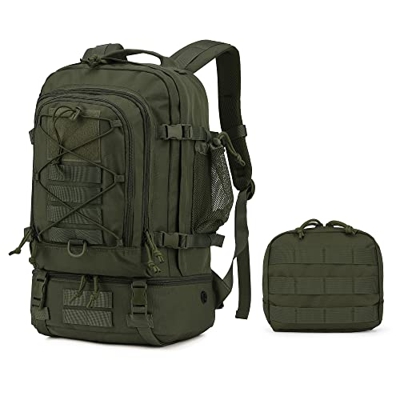 Mardingtop 28L Mochila Militar, Mochilas Hombre Deportivas Mochila Tactica Senderismo Moto Deporte Viaje Playa Montaña Negra for Unisex Rojo (28L - Ve