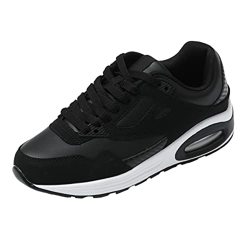 JOMIX Zapatillas de Deportes Hombre Sneakers Zapatos Depotivos Zapatillas Casuales con Colchón de Aire Gimnasio Correr Tenis Fitness (Negro Blanco, 42 precio