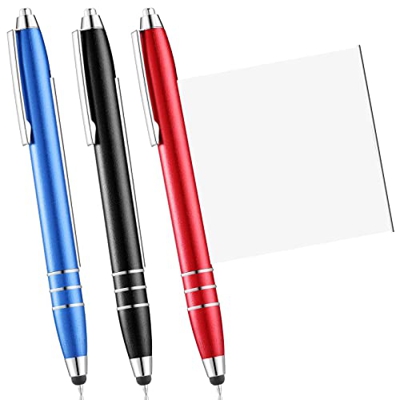 3 Bolígrafos con Nota Extraíble Bolígrafos de Metal de Punta Fina de 0,7 mm Bolígrafos de Barril con Recargas Azules Bolígrafos de Bola para Regalos P