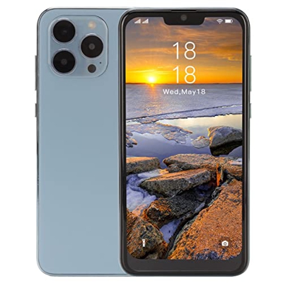 Jectse I13proMax Teléfono Celular, 6.1in Dual SIM 3G Desbloqueado Smartphone 4GB RAM 32GB ROM 6800mAh Azul Teléfono Móvil para Android 11, 8MP Frontal
