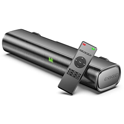ULTIMEA Barra de Sonido, 50W Compacta Barra de Sonido TV, Altavoz Bluetooth de 16 Pulgadas con 3 Modos de Ecualización, Portátil Mini Soundbar con ópt
