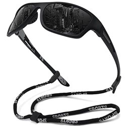 MEETSUN Gafas de Sol Deportivas Polarizadas para Hombres Pesca Ciclismo Béisbol Correr Y Conducir Protección UV400 Montura Negra-Lente Gris precio