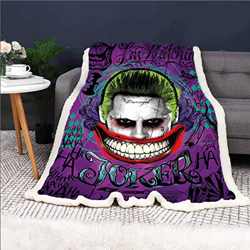 Bfrdollf Suicide Squad - Manta de forro polar, 150 x 200 cm, diseño de chica de payaso Harley Quinn (10,75 x 100 cm) características