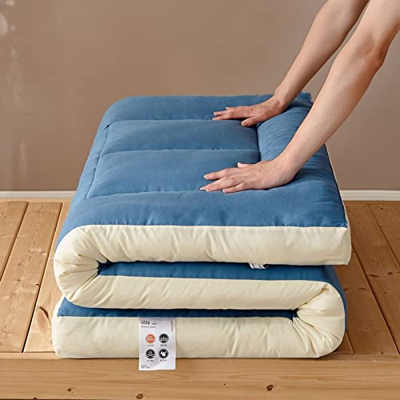 XOMART Colchón Tipo Futón,Colchón Minimalista Plegable,Colchón De Suelo Japonés Impreso,Colchón Espuma De Memoria Respirable,Colchón Enrollable Plegab