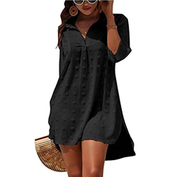 Camisa Suelto de Bikini Casual Camisetas Mujer Manga Larga Cuello en V Blusas para Mujer Mujer Ropa de Baño Playa Traje de Baño Vestido de Bikini Cami características