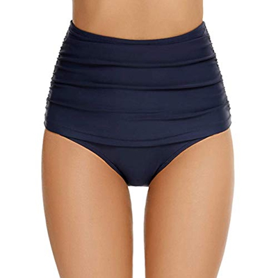 KAQQ Mujer Bañador Braguita de Bikini de Loto brasileña Cintura Media Traje de baño para Mujer Bragas de Abajo Braguita de Bikini elástica