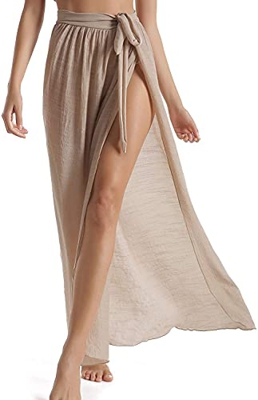 JFAN Vestido de Verano de Media Falda de Playa con Tirantes