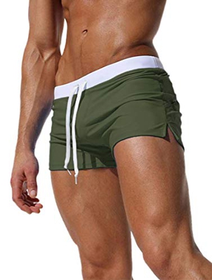 Adorel Bañador Natacion Hombre Pantalones Cortos Surf Boxer Ejercito Verde S