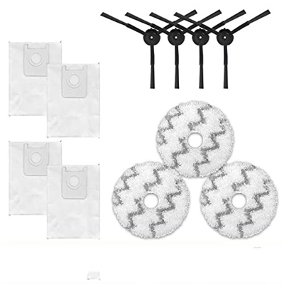 LILYY Accessories Robot Aspirador Cepillo Lateral/paño de mopa Reutilizable/Juego de Limpieza de Bolsa de Polvo no Tejido for Accesorios Roidmi Eva SD