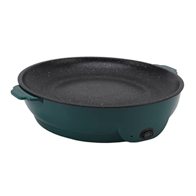 Parrilla Eléctrica para Interiores, Placa de Parrilla Eléctrica de 26 Cm de Diámetro Grande para Evitar que Se Pegue el Apagado Automático Parrilla El