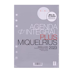 Miquelrius - Recambio agenda anillas 16 meses (Septiembre 2022 Diciembre 2023) - Semana Vista - Tamaño Plus 155 x 213 mm (aprox A5) - Español en oferta