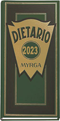 MYRGA - Dietario 2/3 2023, 1 Día Página (VERDE) características