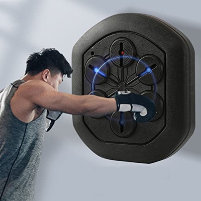 LIKITO Máquina De Boxeo De Música Iluminada Montada En La Pared, Objetivo De Pared De Ejercicio De Boxeo Electrónico, Mini Equipo De Boxeo Interior Po