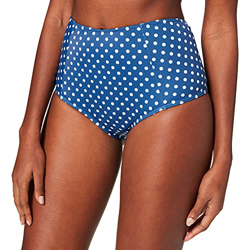 Iris & Lilly Am08 Parte Inferior de Bikini, Azul Marino, Topos, 36 precio
