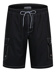 APTRO Bañadores de natación, Pantalones Cortos de los Hombres de Secado rápido Playa Surf Pantalones Cortos de natación Tallas Grandes Cargo Negro MK1 en oferta