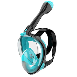 PLANOB Máscara de esnórquel de Cara Completa, máscara de esnórquel con Vista panorámica de 180 ° con Soporte para cámara, respiración Segura, antivaho en oferta