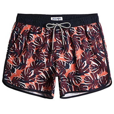 MaaMgic Bañador Hombre de Natación Secado Rápido Interior de Malla Pantalones Cortos d'Aire Vintage 80s 90s,Retro Otoño,XL
