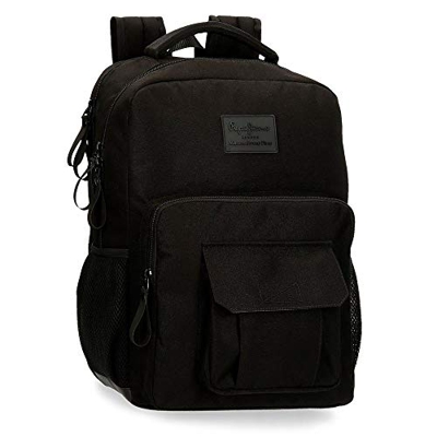 Pepe Jeans Denton, Mochila Para Portátil 15 6 Dos Compartimentos Hombre, Negro (Black), 31x44x15 Cms