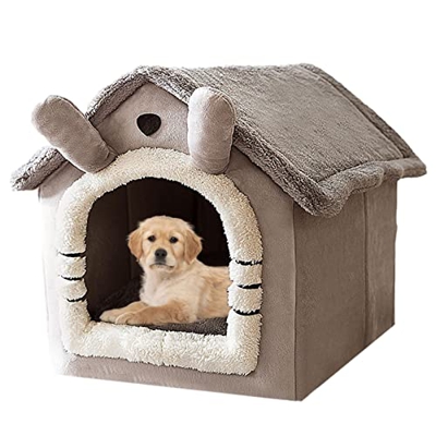 Casa para perros para interiores, cama para perros, caja para perros y gatos pequeños, medianos y grandes, duradera e impermeable, pequeña caseta extr