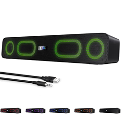 Altavoces PC, Barra de Sonido para Ordenador, Altavoz para Juegos con Iluminación LED Variable, Altavoz USB para Computadora Portátil, Escritorio con  características