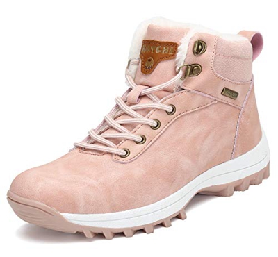 Pastaza Hombre Mujer Botas de Nieve Senderismo Impermeables Deportes Trekking Zapatos Invierno Forro Piel Sneakers Rosa,39EU
