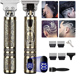 Recortadora de pelo para hombres, cortapelos eléctrico profesional, inalámbrico, cortapelos de afeitar, barba, cortapelos con pantalla LED, recargable características