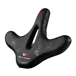 Sillín de Bicicleta Flat Widen MTB Asiento de Bicicleta Transpirable Cómodo Cojín de diseño ergonómico con luz Trasera Sillín de Bicicleta (Color : C  precio