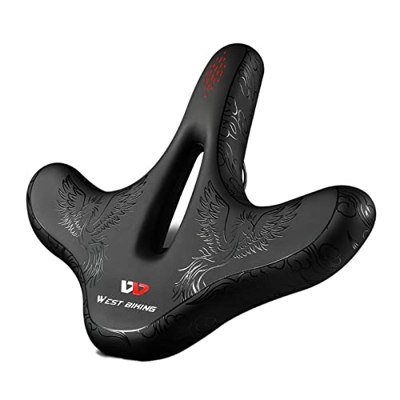 Sillín de Bicicleta Flat Widen MTB Asiento de Bicicleta Transpirable Cómodo Cojín de diseño ergonómico con luz Trasera Sillín de Bicicleta (Color : C 