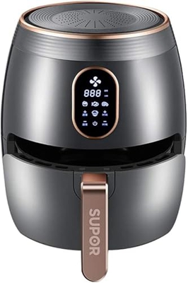 SILVOSWAN Freidora eléctrica de Aire Caliente Que Ahorra Espacio Cocina Saludable sin Aceite, Temporizador y Controles de Temperatura, Pantalla táctil