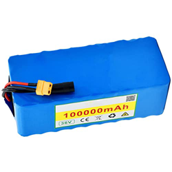Batería de Iones de Litio E-Bike Bicicleta Eléctrica 36V 100Ah 10S4P Batería Recargable de Iones de Litio con BMS + Cargador+Enchufe XT60 para Scooter precio