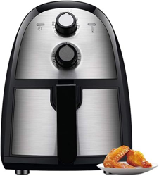 SILVOSWAN Freidoras eléctricas de aire caliente, temporizador y dispositivo de control de temperatura, operación de perilla, freír/hornear/asar puede  características