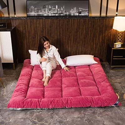 Colchones Futon Suelo De ColchóN De Espesaje Tatami Mat Durmiendo Suave Grueso De La Almohadilla De ColchóN del Estudiante JaponéS,Rosado,120x200cm