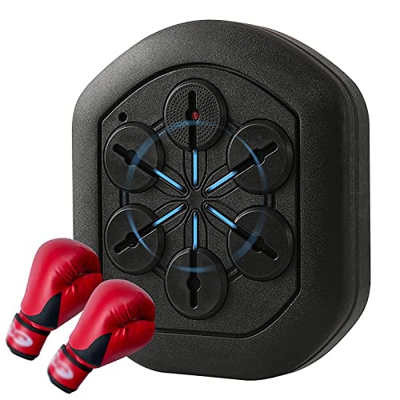 DISHENGZHEN Blanco de Pared de Boxeo electrónico, máquina de Boxeo Musical con 2 Guantes, Equipo de Boxeo de coordinación y reacción Mano-Ojo de Alta 