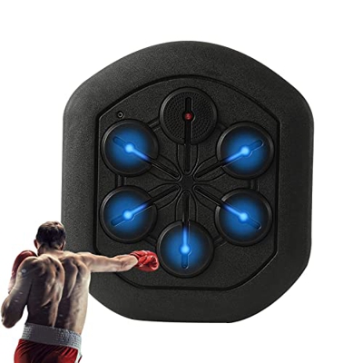 DISHENGZHEN Máquina de Boxeo Musical, tapete de Boxeo Objetivo, Equipo de Boxeo Conectado por Bluetooth Recargable con Guantes, probador de Fuerza del
