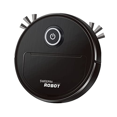 Pmkvgdy Robot Aspirador AutomáTico 3 en 1 MáQuina de Limpieza de Barrido InaláMbrica Inteligente Carga Aspiradora Inteligente Negro