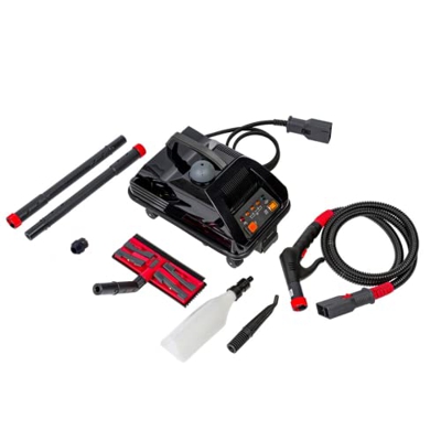 Vaporeta Golden Vap G21 (antes Lady Vap) | Limpiador a vapor, 3,2 bares de presión continua sin pérdidas, Pack de 7 accesorios, policarbonato negro, R