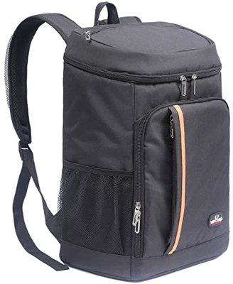 MCXKJ 28L Mochila de Refrigeración,Mochila Nevera Bolsa Térmica Porta Alimentos Mochila Grande Suave para la Playa /Picnic/Barbacoa/Camping/Fiesta（Neg