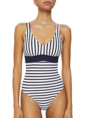 Esprit Mujer Hamptons Beach Rcspad.swimsuit Traje de baño de una sola pieza, azul marino, 40