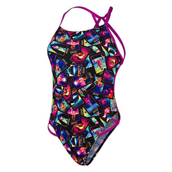 Speedo Allover Freestyler 1 Piece AF Traje de baño, Mujer, Black/Diva/Fluo Yellow/White, 28 características