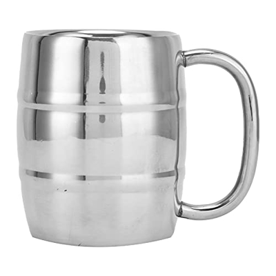 iFCOW Taza de 300 ml de acero inoxidable 304 de doble capa taza de agua potable con asa para el hogar Bar2 Taza de doble pared Taza de café Taza de do