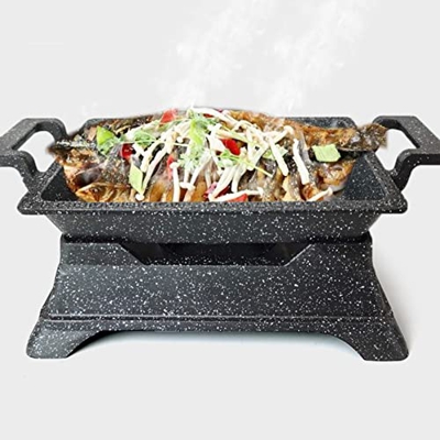 Parrilla de Barbacoa de carbón Multifuncional Estufa de Alcohol, Parrilla de carbón Antiadherente portátil Parrilla de Mesa Hibachi, Parrilla de Barba