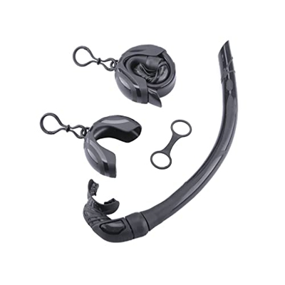 CIVVOPSSW Snorkel Tube Plegable Hombres Mujeres Freediving Snorkeling Tubes Naranja , Negro