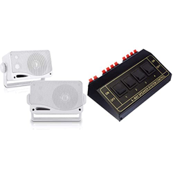 Pyle PLMR24 Altavoces portátiles, Resistente al Agua, Blanco + Wentronic AVS 12-4 4-Way Speaker Switch Box Selector de Altavoces, Negro características