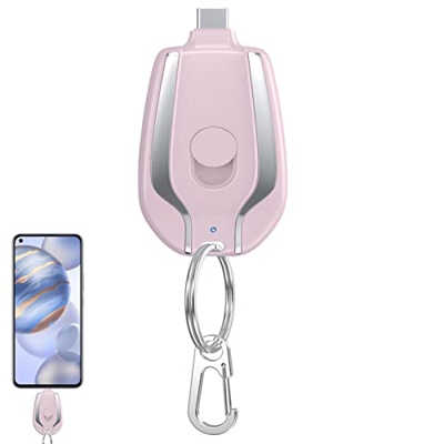 Winwon Llavero Cargador portátil | Cargador de Llavero portátil de 1500 mAh con Tipo C | Mini Paquete de batería ultracompacto Banco de energía de Res